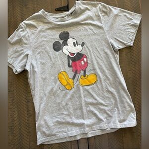 Gray Mickey Mouse Graphic Short Sleeve Tee